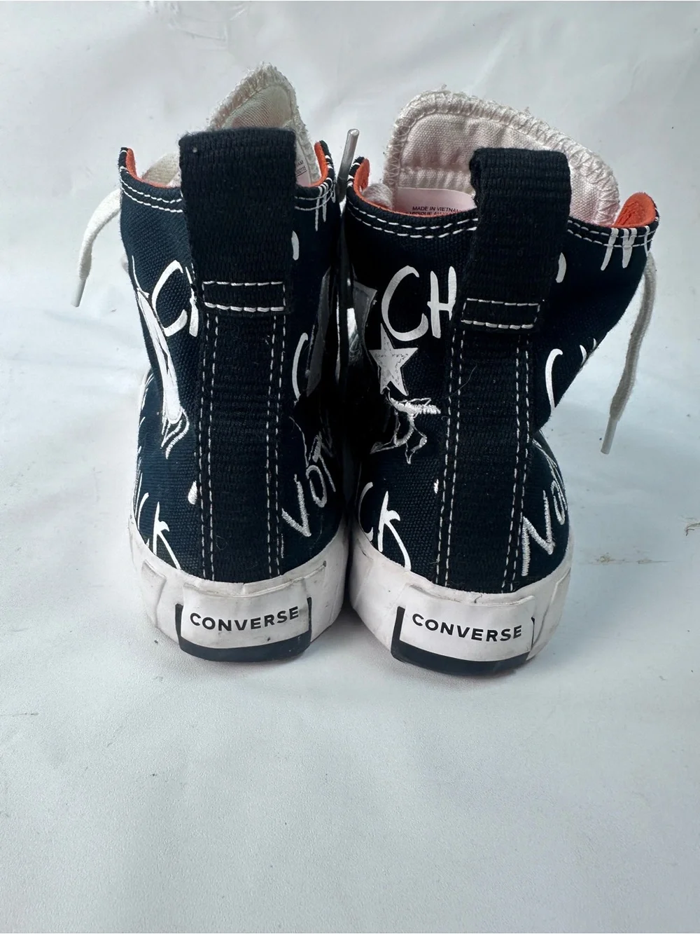 Converse Kids Black & White High-Top Sneakers with Star Patch